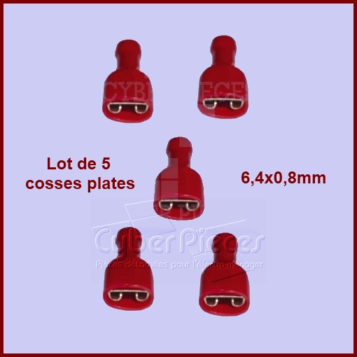 Lot de 5 cosses a sertir Rouge