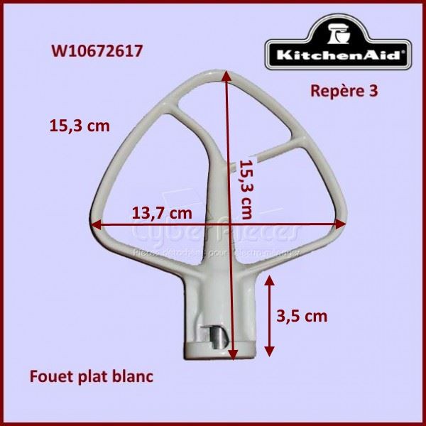 Mélangeur plat blanc K45B pour batteur Kitchenaid W10672617