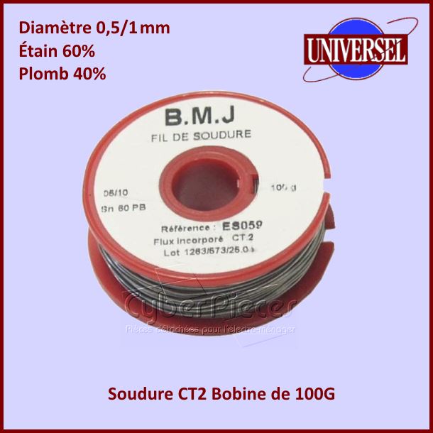 Soudure Etain 100g  diam 0,5/1mm